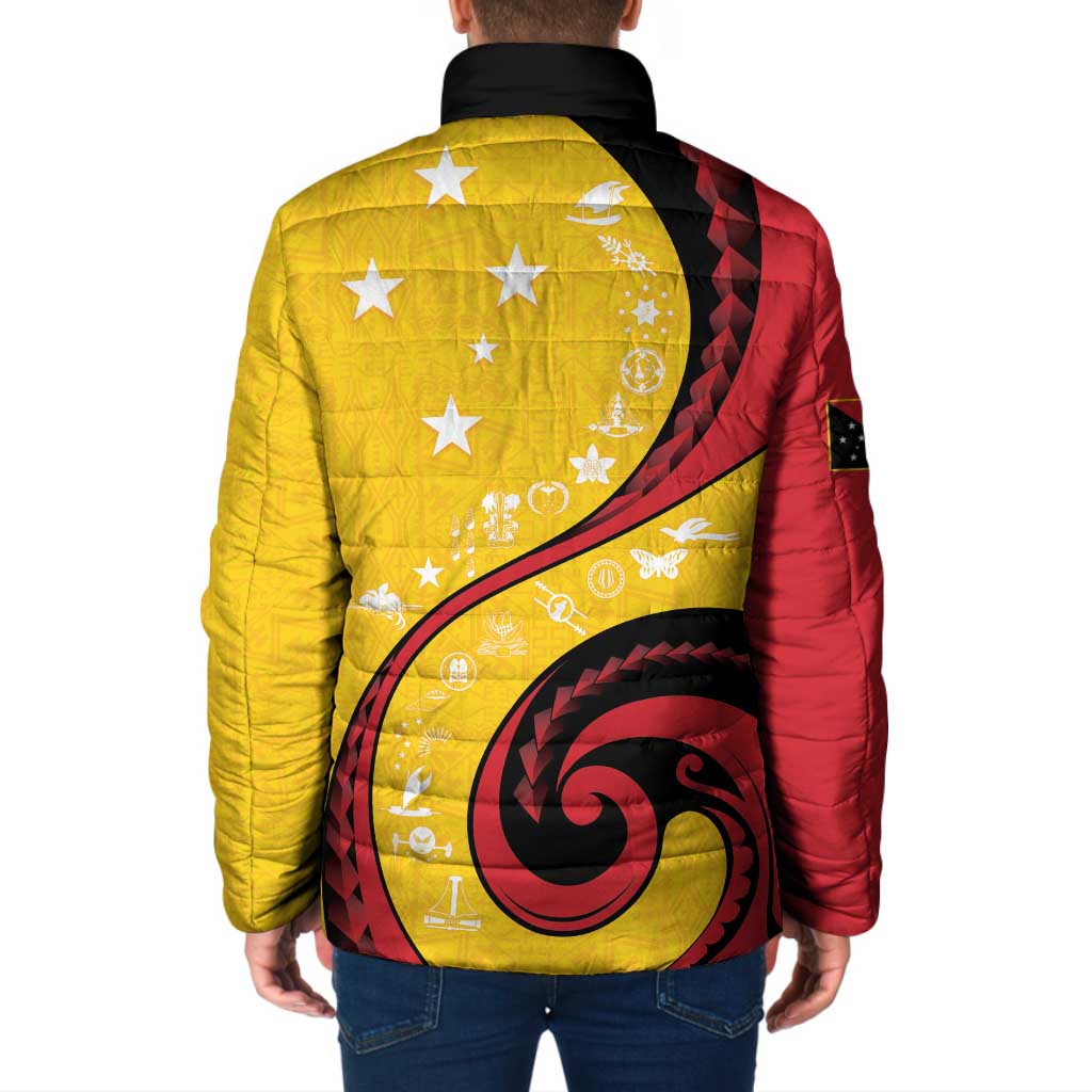 Papua New Guinea 50th Independence Anniversary Padded Jacket Special Style Yellow Version - Polynesian Pride