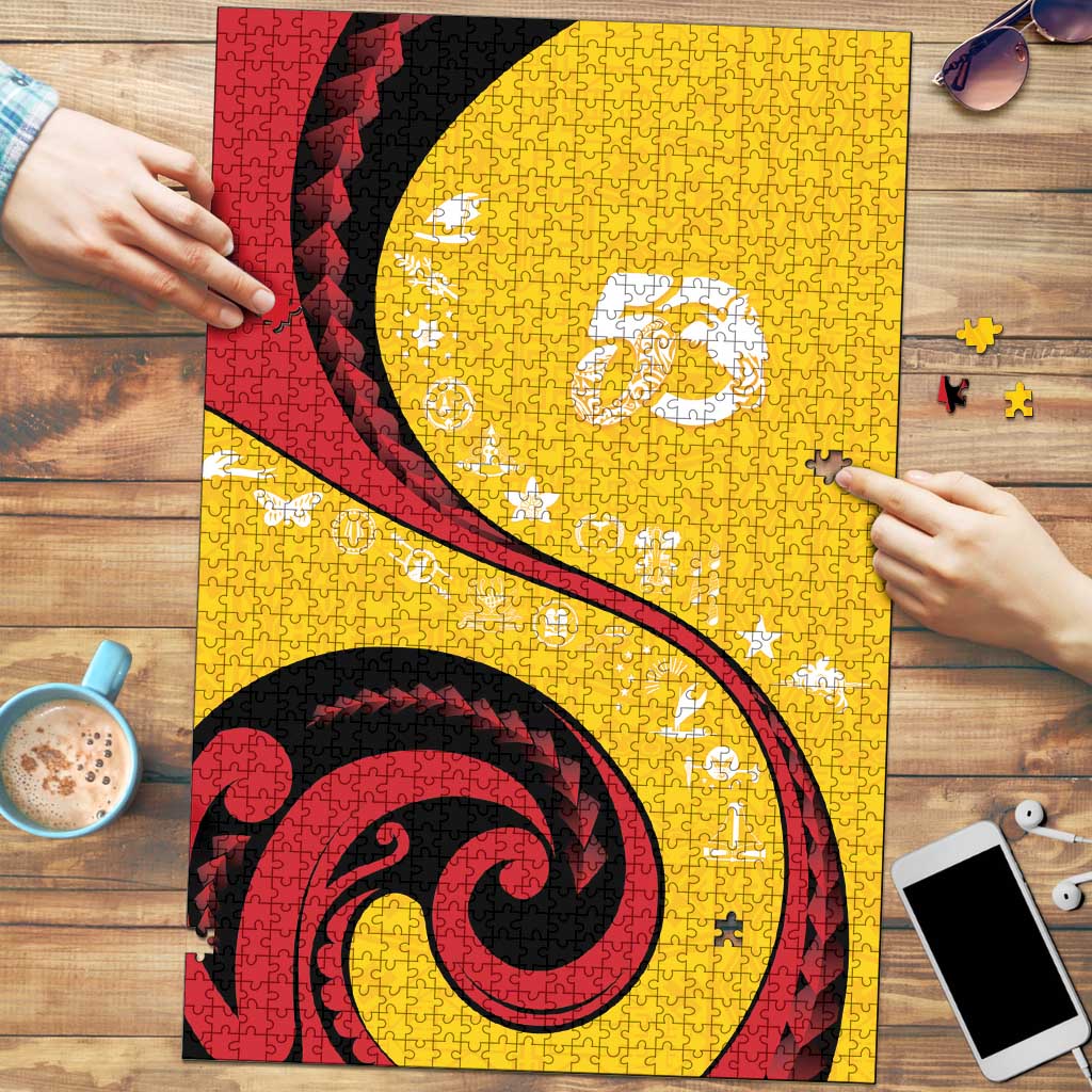 Papua New Guinea 50th Independence Anniversary Puzzle Special Style Yellow Version - Polynesian Pride