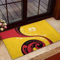 Papua New Guinea 50th Independence Anniversary Rubber Doormat Special Style Yellow Version - Polynesian Pride