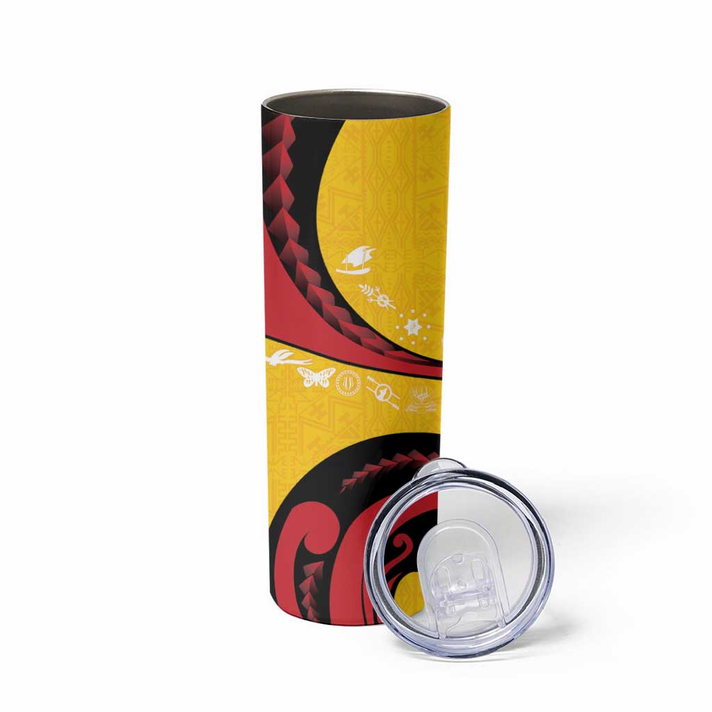Papua New Guinea 50th Independence Anniversary Skinny Tumbler Special Style Yellow Version - Polynesian Pride