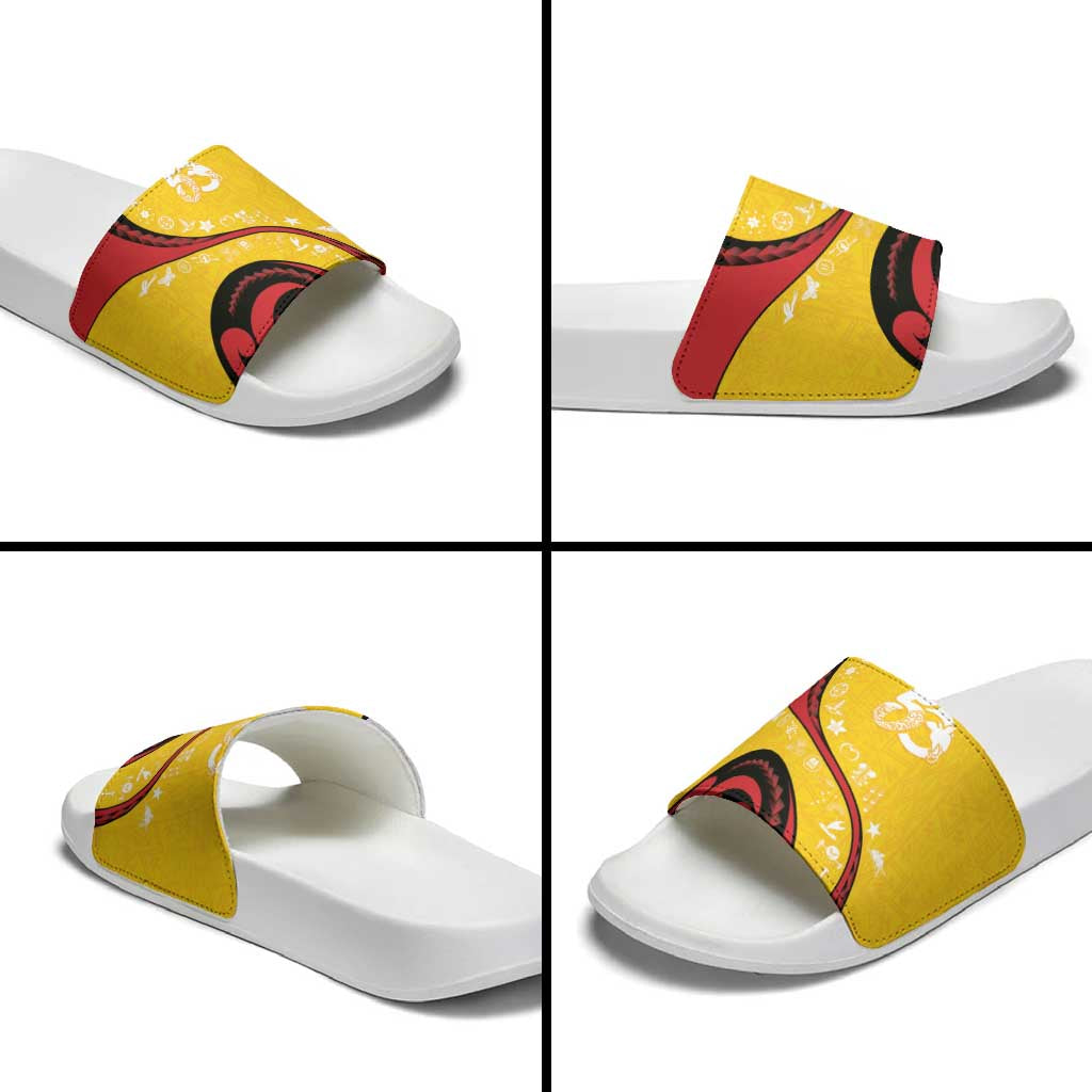 Papua New Guinea 50th Independence Anniversary Slide Sandals Special Style Yellow Version - Polynesian Pride