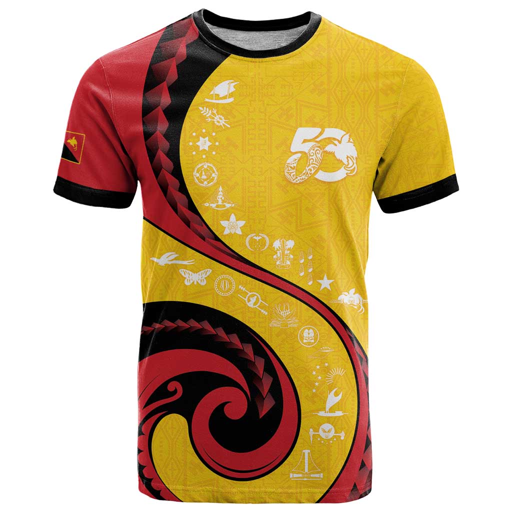 Papua New Guinea 50th Independence Anniversary T Shirt Special Style Yellow Version - Polynesian Pride