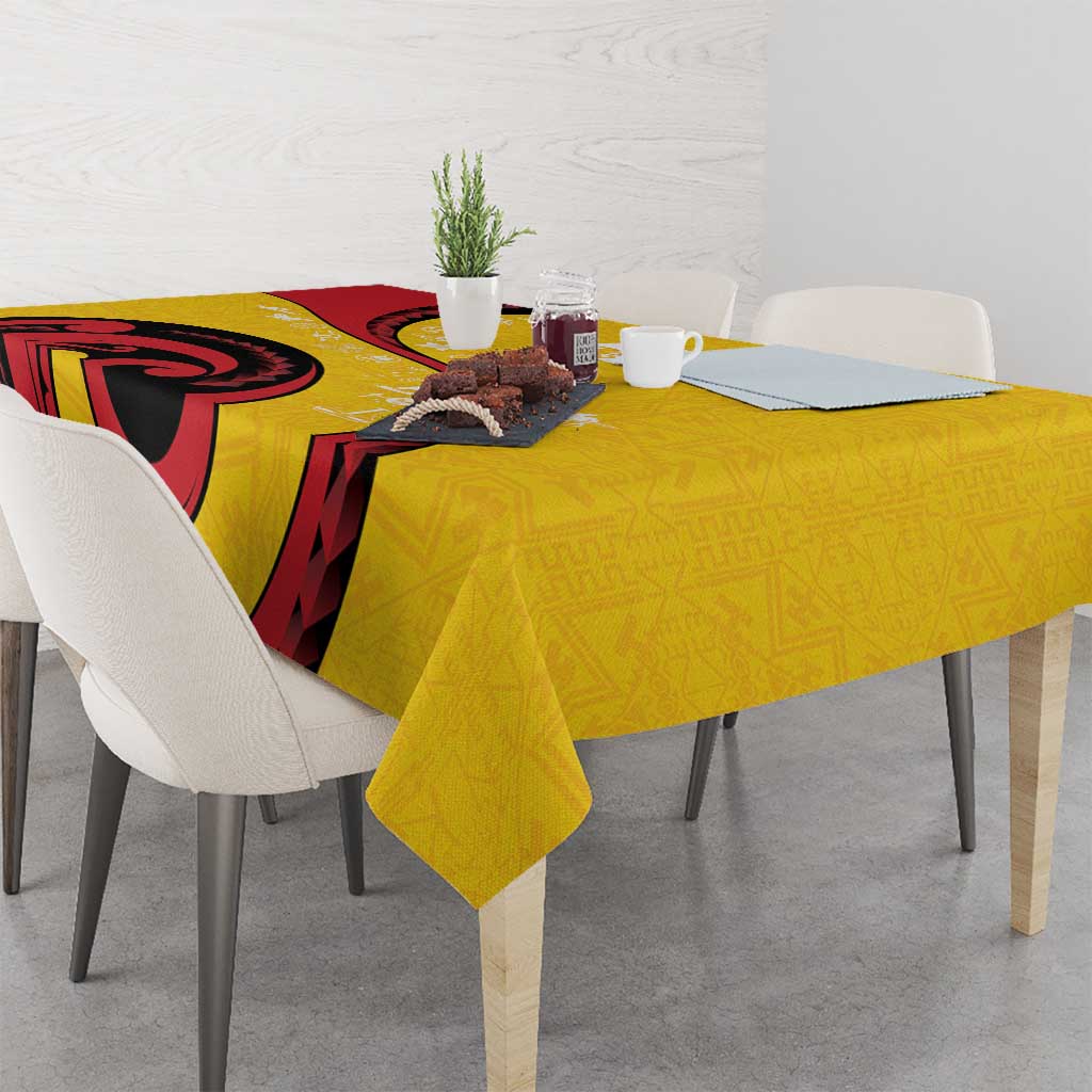 Papua New Guinea 50th Independence Anniversary Tablecloth Special Style Yellow Version - Polynesian Pride