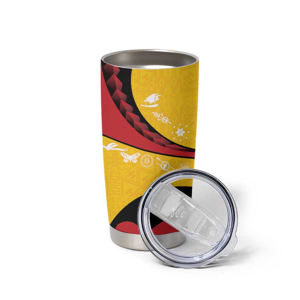 Papua New Guinea 50th Independence Anniversary Tumbler Cup Special Style Yellow Version - Polynesian Pride
