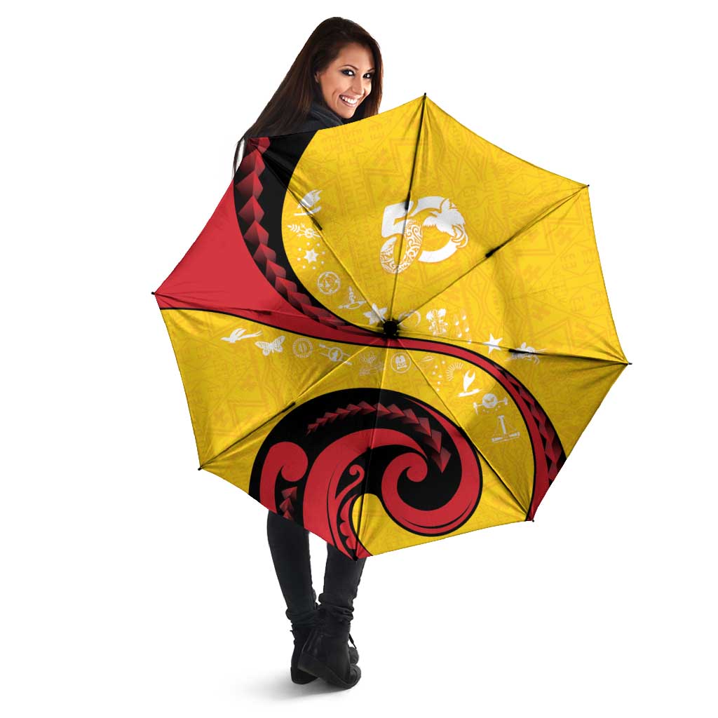 Papua New Guinea 50th Independence Anniversary Umbrella Special Style Yellow Version - Polynesian Pride