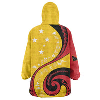 Papua New Guinea 50th Independence Anniversary Wearable Blanket Hoodie Special Style Yellow Version - Polynesian Pride