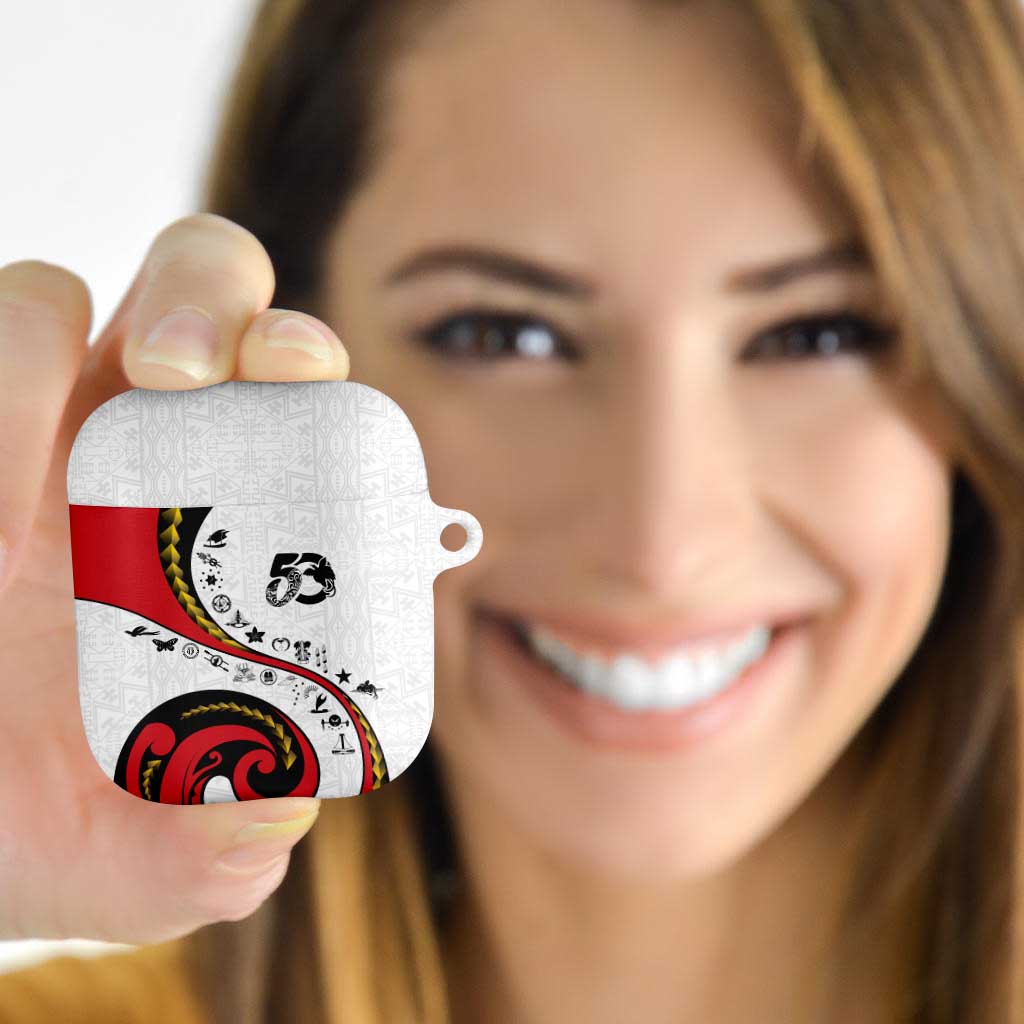 Papua New Guinea 50th Independence Anniversary AirPods Case Special Style White Version - Polynesian Pride
