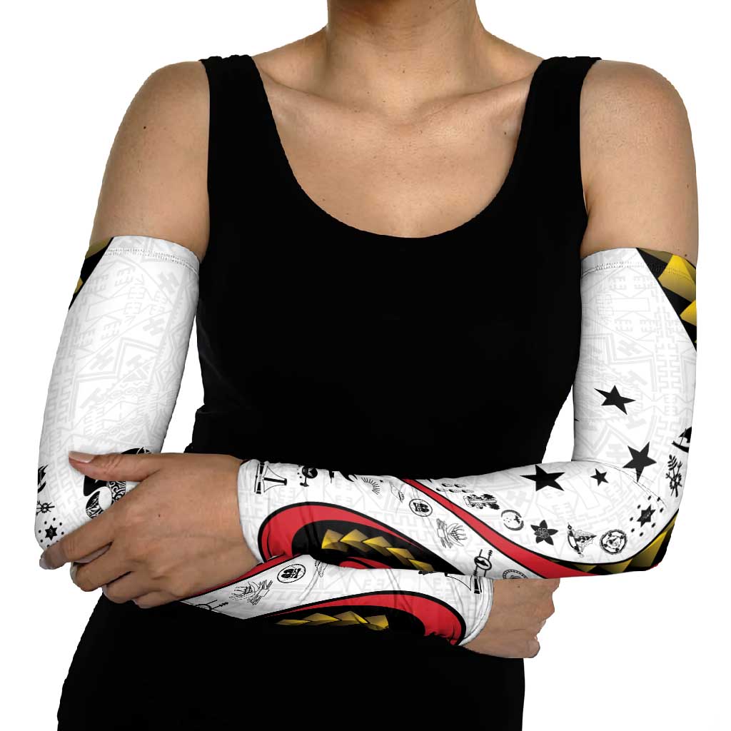 Papua New Guinea 50th Independence Anniversary Arm Sleeves Special Style White Version LT05 - Polynesian Pride