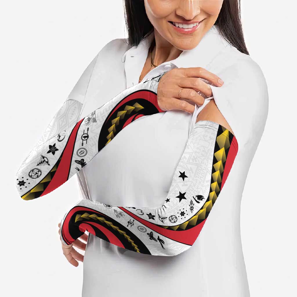 Papua New Guinea 50th Independence Anniversary Arm Sleeves Special Style White Version LT05 - Polynesian Pride