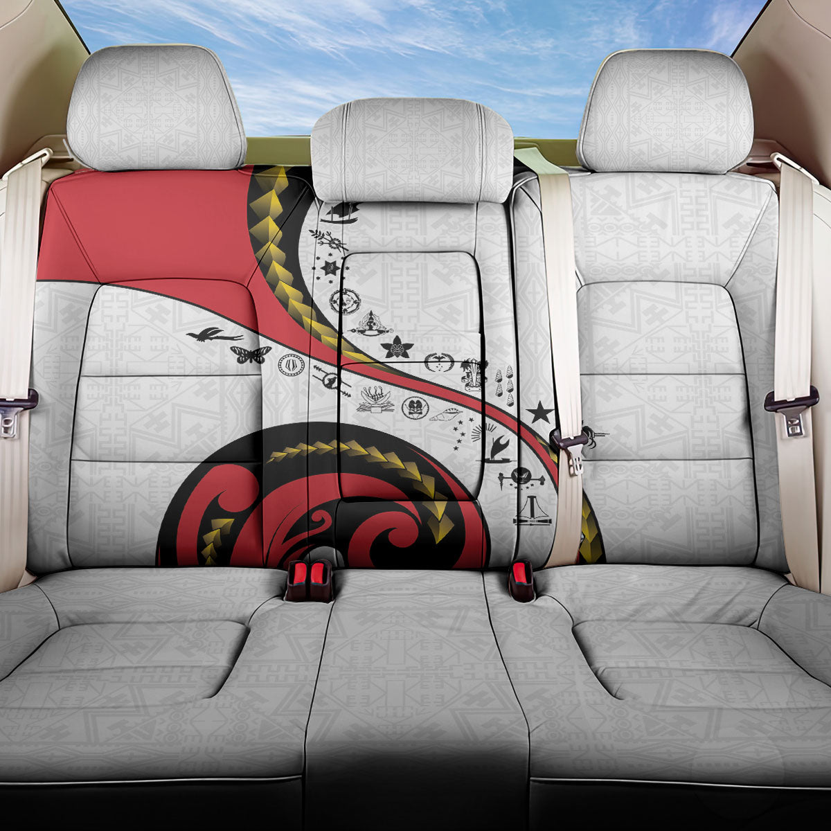 Papua New Guinea Independence Back Car Seat Cover Special Style White Version LT05 One Size White - Polynesian Pride
