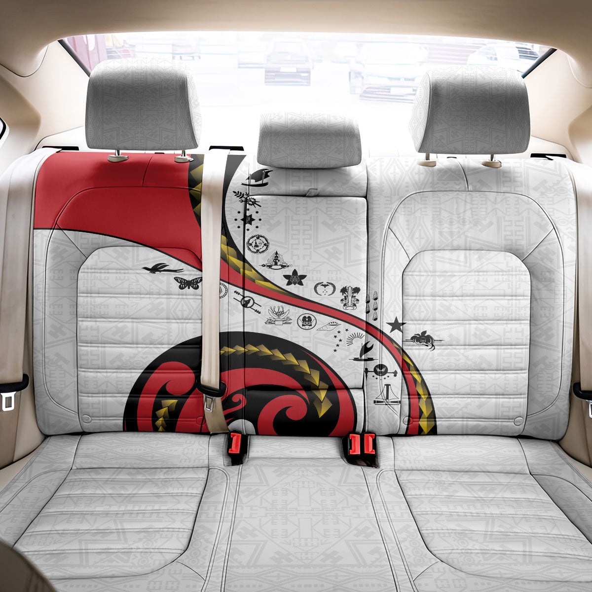 Papua New Guinea Independence Back Car Seat Cover Special Style White Version LT05 - Polynesian Pride
