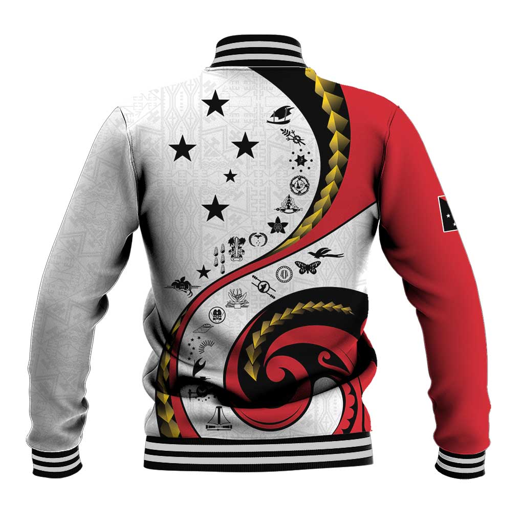 Papua New Guinea 50th Independence Anniversary Baseball Jacket Special Style White Version - Polynesian Pride