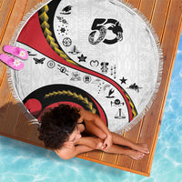 Papua New Guinea 50th Independence Anniversary Beach Blanket Special Style White Version - Polynesian Pride