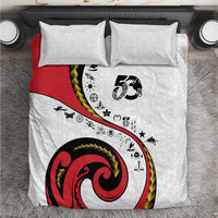 Papua New Guinea 50th Independence Anniversary Bedding Set Special Style White Version - Polynesian Pride