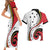 Papua New Guinea 50th Independence Anniversary Couples Matching Short Sleeve Bodycon Dress and Hawaiian Shirt Special Style White Version - Polynesian Pride