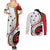 Papua New Guinea 50th Independence Anniversary Couples Matching Summer Maxi Dress and Long Sleeve Button Shirt Special Style White Version - Polynesian Pride
