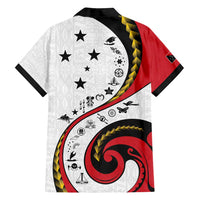 Papua New Guinea 50th Independence Anniversary Family Matching Off Shoulder Short Dress and Hawaiian Shirt Special Style White Version - Polynesian Pride