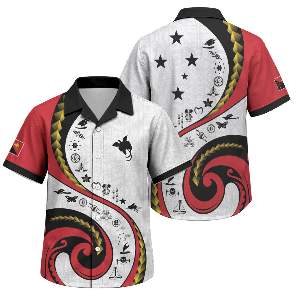 Papua New Guinea Independence Family Matching Short Sleeve Bodycon Dress and Hawaiian Shirt Special Style White Version LT05 Son's Shirt White - Polynesian Pride