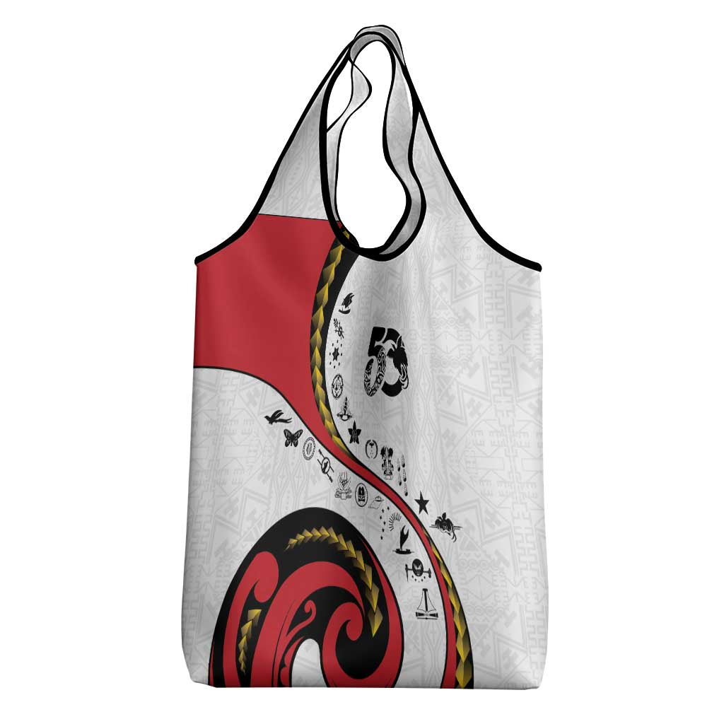 Papua New Guinea 50th Independence Anniversary Grocery Bag Special Style White Version - Polynesian Pride