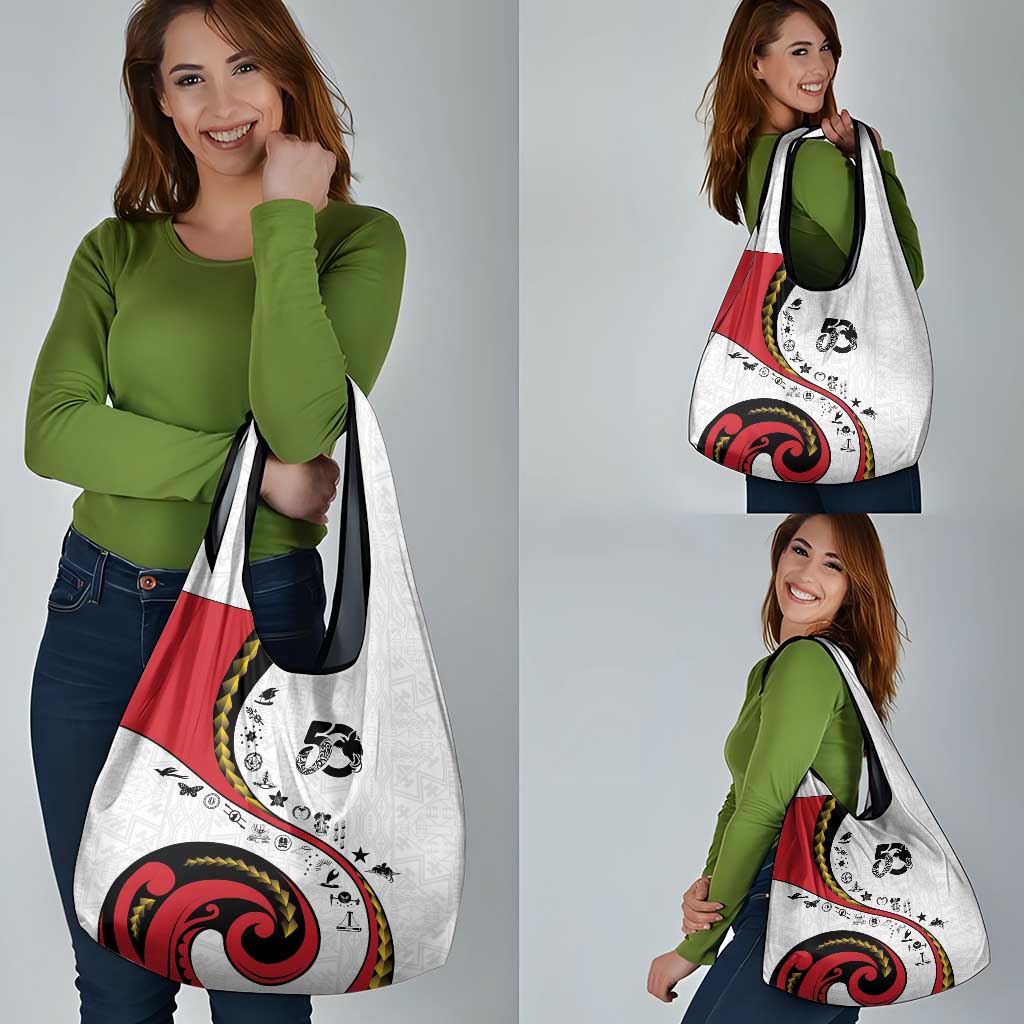 Papua New Guinea 50th Independence Anniversary Grocery Bag Special Style White Version - Polynesian Pride