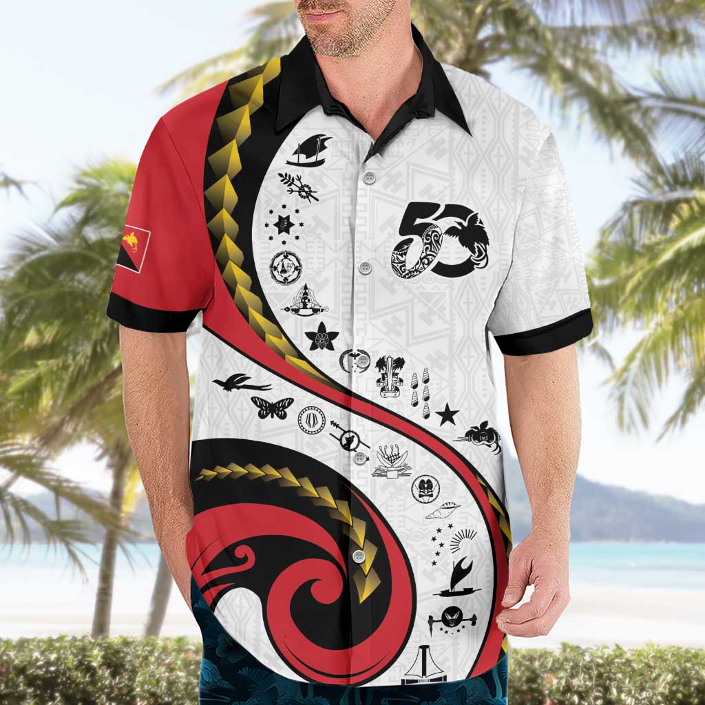 Papua New Guinea 50th Independence Anniversary Hawaiian Shirt Special Style White Version - Polynesian Pride