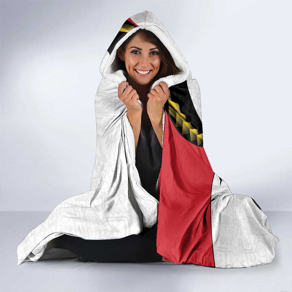 Papua New Guinea 50th Independence Anniversary Hooded Blanket Special Style White Version - Polynesian Pride