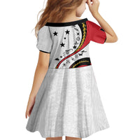 Papua New Guinea 50th Independence Anniversary Kid Short Sleeve Dress Special Style White Version - Polynesian Pride