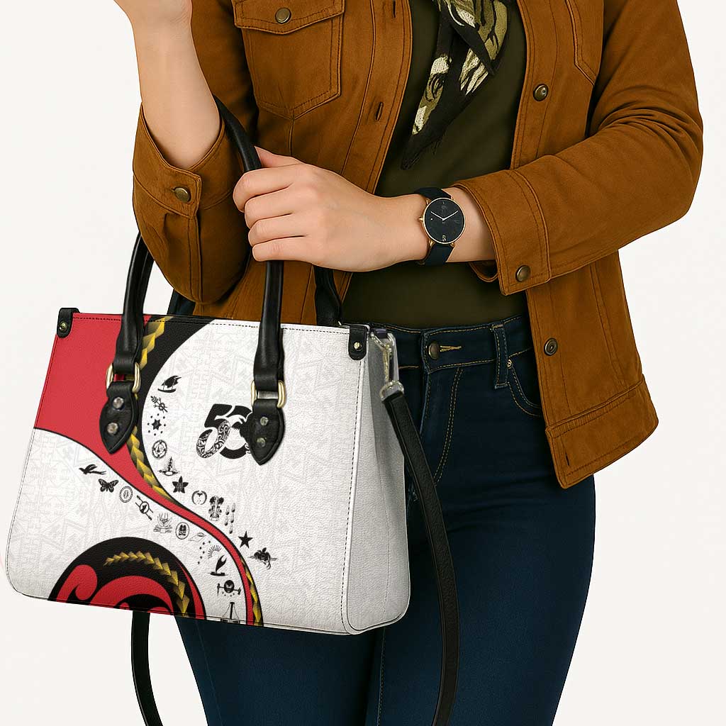 Papua New Guinea 50th Independence Anniversary Leather Bag Special Style White Version - Polynesian Pride