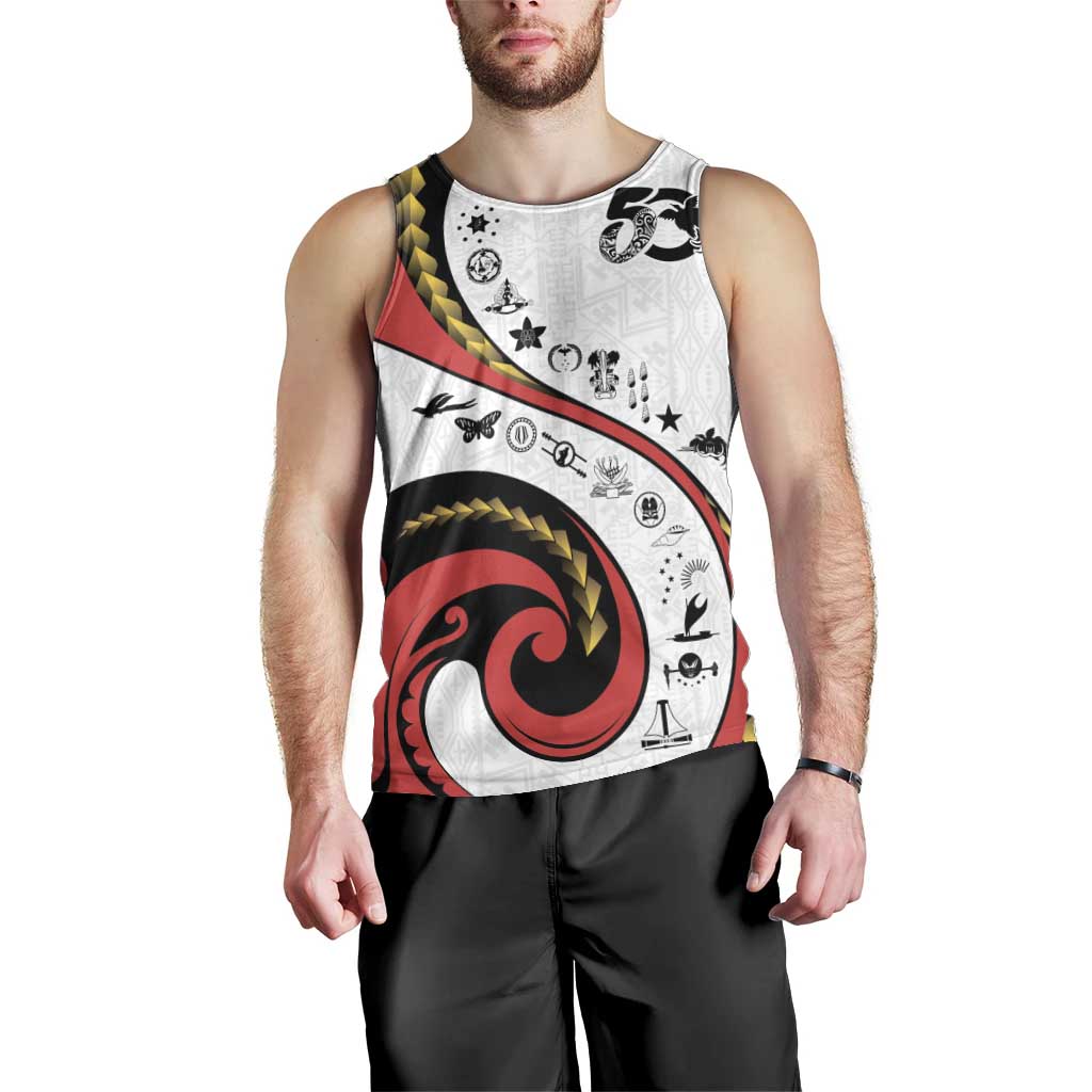 Papua New Guinea 50th Independence Anniversary Men Tank Top Special Style White Version - Polynesian Pride