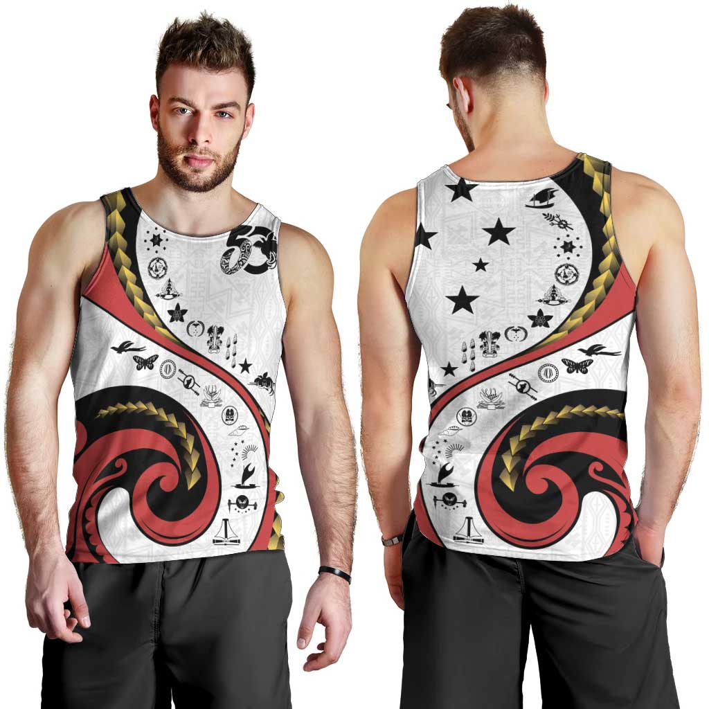 Papua New Guinea 50th Independence Anniversary Men Tank Top Special Style White Version - Polynesian Pride