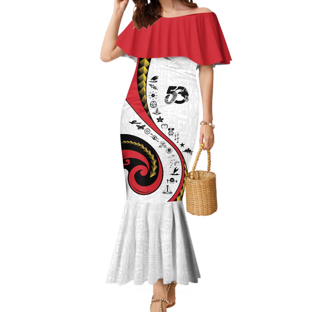 Papua New Guinea 50th Independence Anniversary Mermaid Dress Special Style White Version - Polynesian Pride