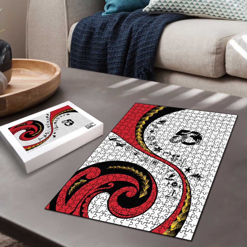 Papua New Guinea 50th Independence Anniversary Puzzle Special Style White Version - Polynesian Pride