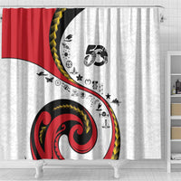 Papua New Guinea 50th Independence Anniversary Shower Curtain Special Style White Version - Polynesian Pride