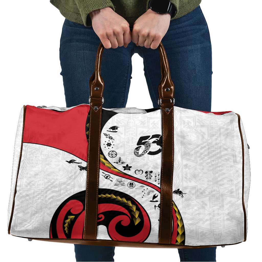Papua New Guinea 50th Independence Anniversary Travel Bag Special Style White Version - Polynesian Pride