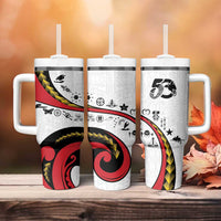 Papua New Guinea 50th Independence Anniversary Tumbler With Handle Special Style White Version - Polynesian Pride