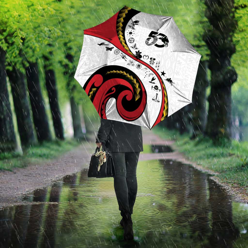 Papua New Guinea 50th Independence Anniversary Umbrella Special Style White Version - Polynesian Pride