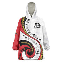 Papua New Guinea 50th Independence Anniversary Wearable Blanket Hoodie Special Style White Version - Polynesian Pride