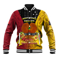 Personalized Papua New Guinea Independence Day Baseball Jacket Bird Of Paradise With Polynesian Pattern LT05 Unisex Yellow - Polynesian Pride