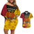 Personalized Papua New Guinea Independence Day Couples Matching Off Shoulder Short Dress and Hawaiian Shirt Bird Of Paradise With Polynesian Pattern LT05 Yellow - Polynesian Pride
