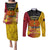 Personalized Papua New Guinea Independence Day Couples Matching Puletasi Dress and Long Sleeve Button Shirts Bird Of Paradise With Polynesian Pattern LT05 Yellow - Polynesian Pride
