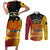 Personalized Papua New Guinea Independence Day Couples Matching Short Sleeve Bodycon Dress and Long Sleeve Button Shirts Bird Of Paradise With Polynesian Pattern LT05 Yellow - Polynesian Pride