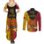 Personalized Papua New Guinea Independence Day Couples Matching Summer Maxi Dress and Long Sleeve Button Shirts Bird Of Paradise With Polynesian Pattern LT05 - Polynesian Pride