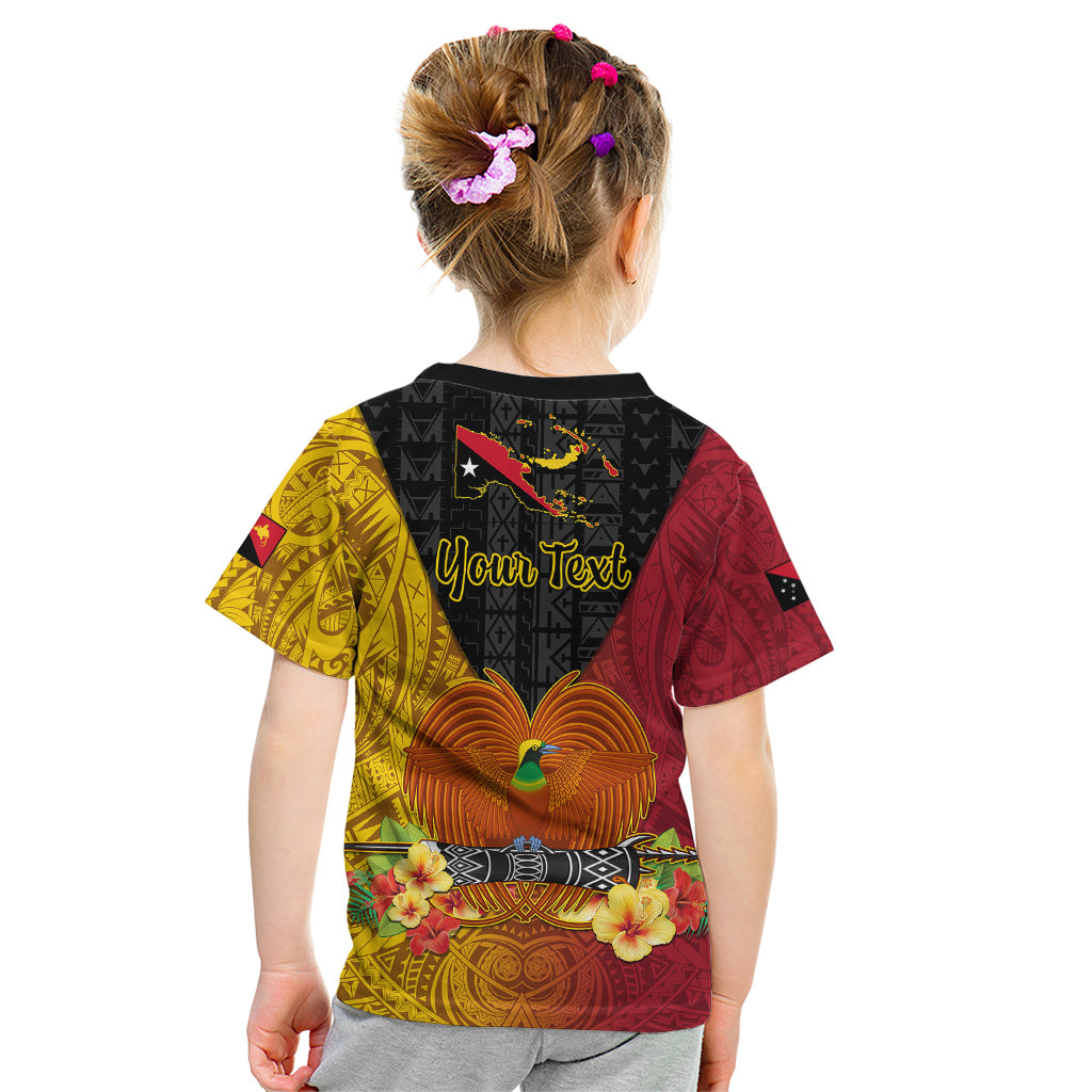 Personalized Papua New Guinea Independence Day Kid T Shirt Bird Of Paradise With Polynesian Pattern LT05 - Polynesian Pride