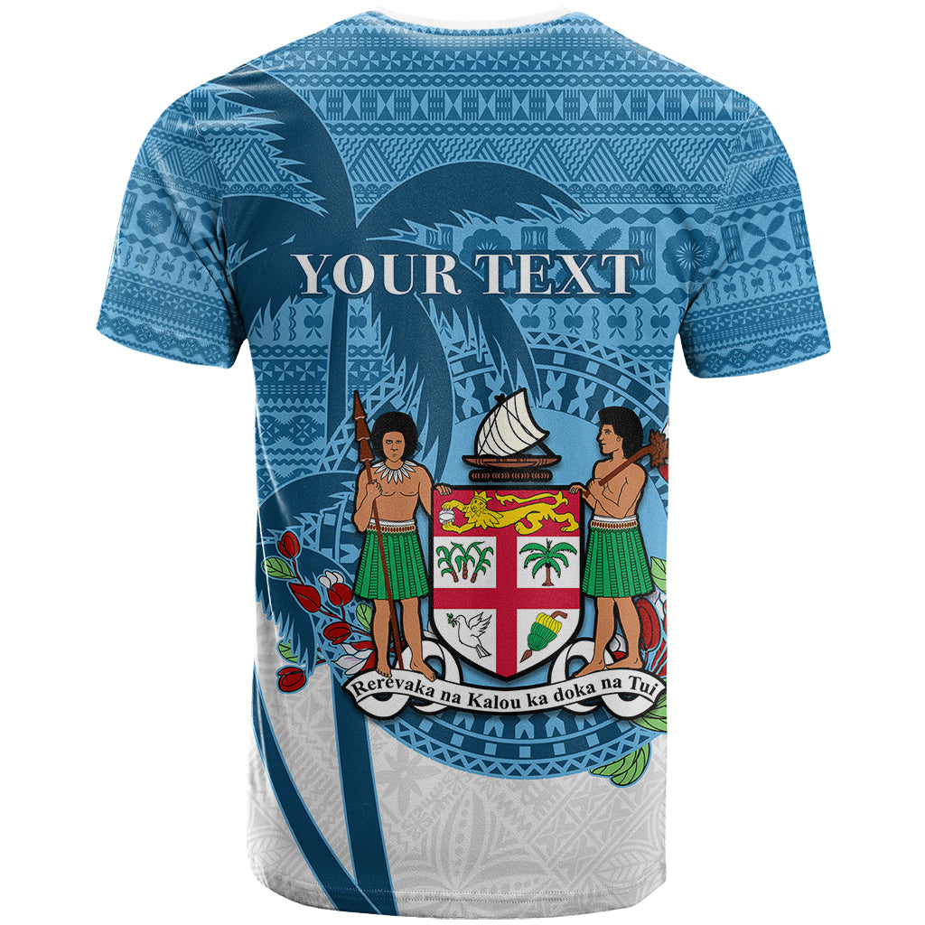 Personalized Fiji T Shirt Coat Of Arms Tagimoucia With Fijian Tapa Pattern LT05 - Polynesian Pride