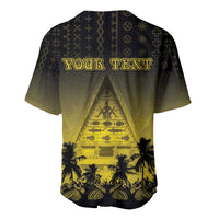Personalised Palau Independence Day Baseball Jersey Palauan Tattoo Pattern - Polynesian Pride