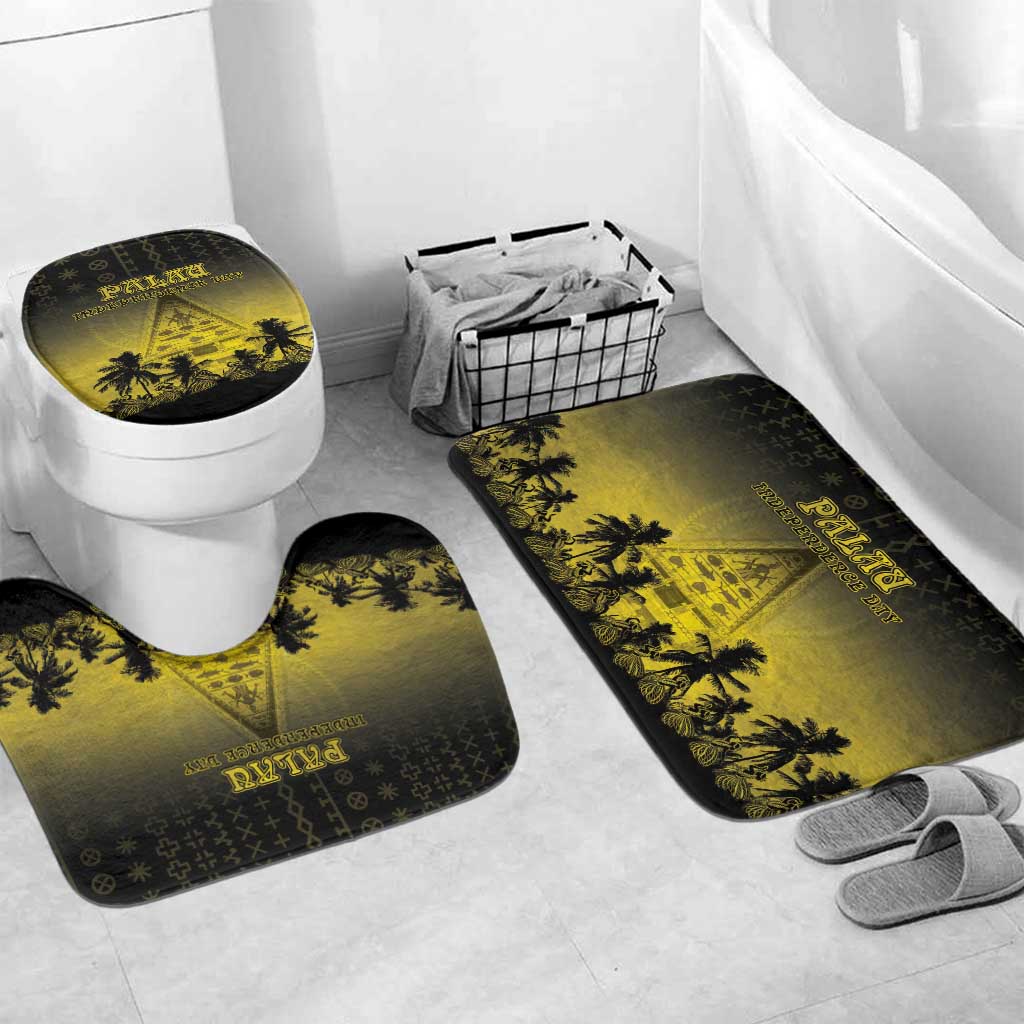 Palau Independence Day Bathroom Set Palauan Tattoo Pattern - Polynesian Pride