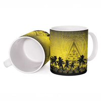 Personalised Palau Independence Day Ceramic Mug Palauan Tattoo Pattern - Polynesian Pride