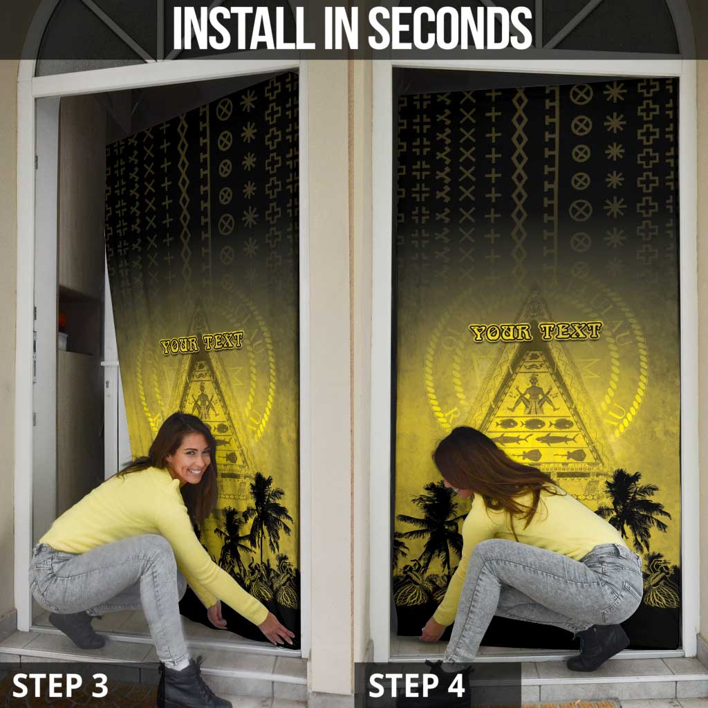 Palau Independence Day Door Cover Palauan Tattoo Pattern - Polynesian Pride