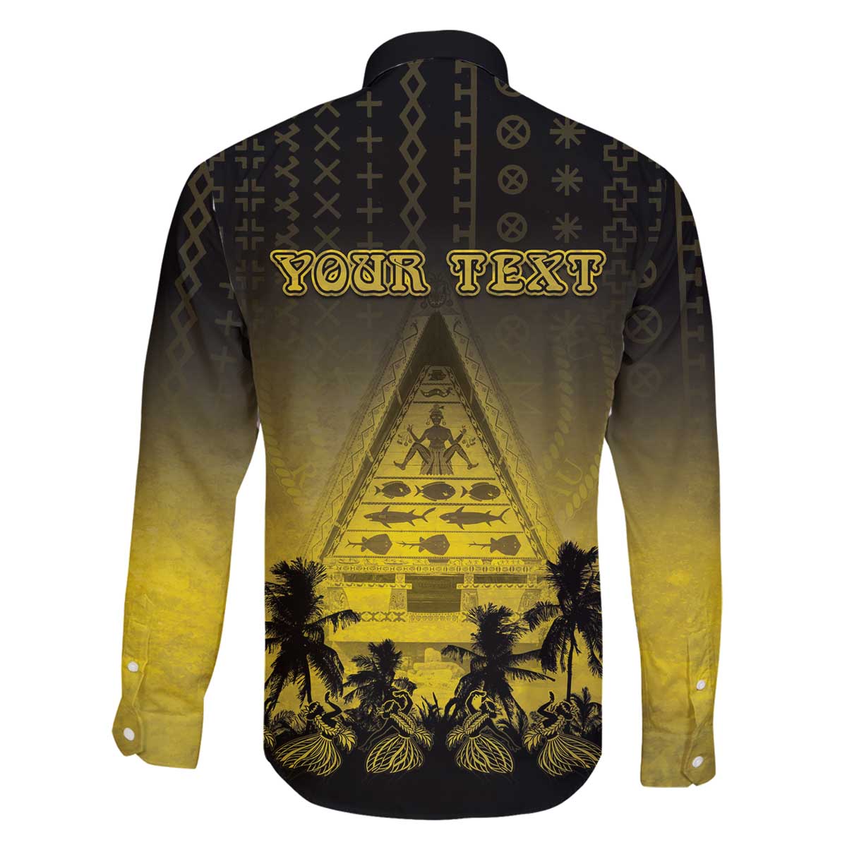 Personalised Palau Independence Day Family Matching Off The Shoulder Long Sleeve Dress and Hawaiian Shirt Palauan Tattoo Pattern - Polynesian Pride