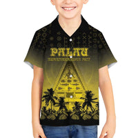 Personalised Palau Independence Day Family Matching Puletasi and Hawaiian Shirt Palauan Tattoo Pattern - Polynesian Pride